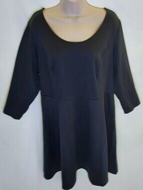 JustFab Black Scoop Neck A-Line Tunic Dress